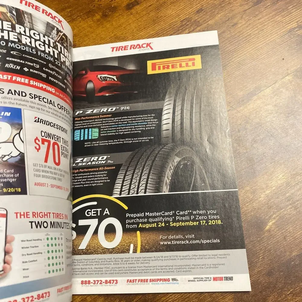 Motor Trend Magazine October 2018 - Cut off part of Cover Page